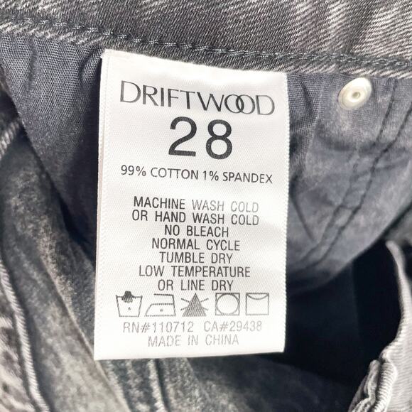 Driftwood Kelly Boot Cut Jeans Grey Acid Wash Mid Rise Embroidered Pockets Sz 28 - Picture 11 of 11